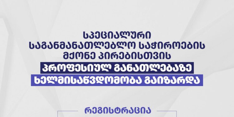 სპეციალური საგანმანათლებლო საჭიროების მქონე პირებისთვის პროფესიულ განათლებაზე ხელმისაწვდომობა გაიზარდა